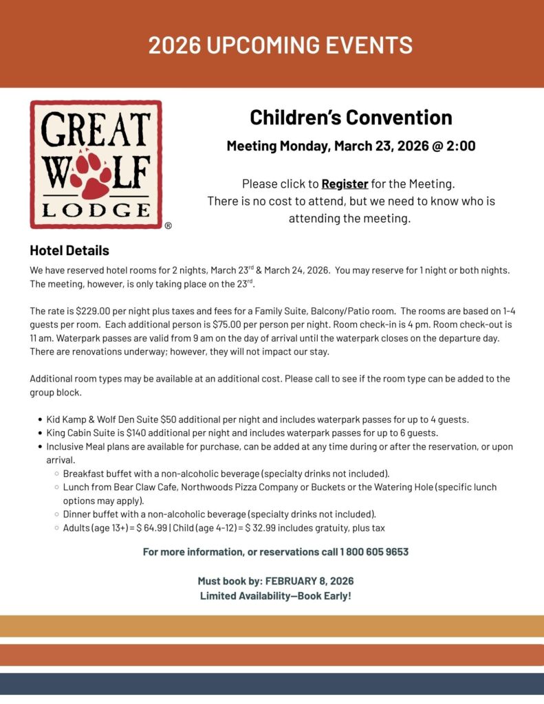 2026 Upcoming Events Children's Convention